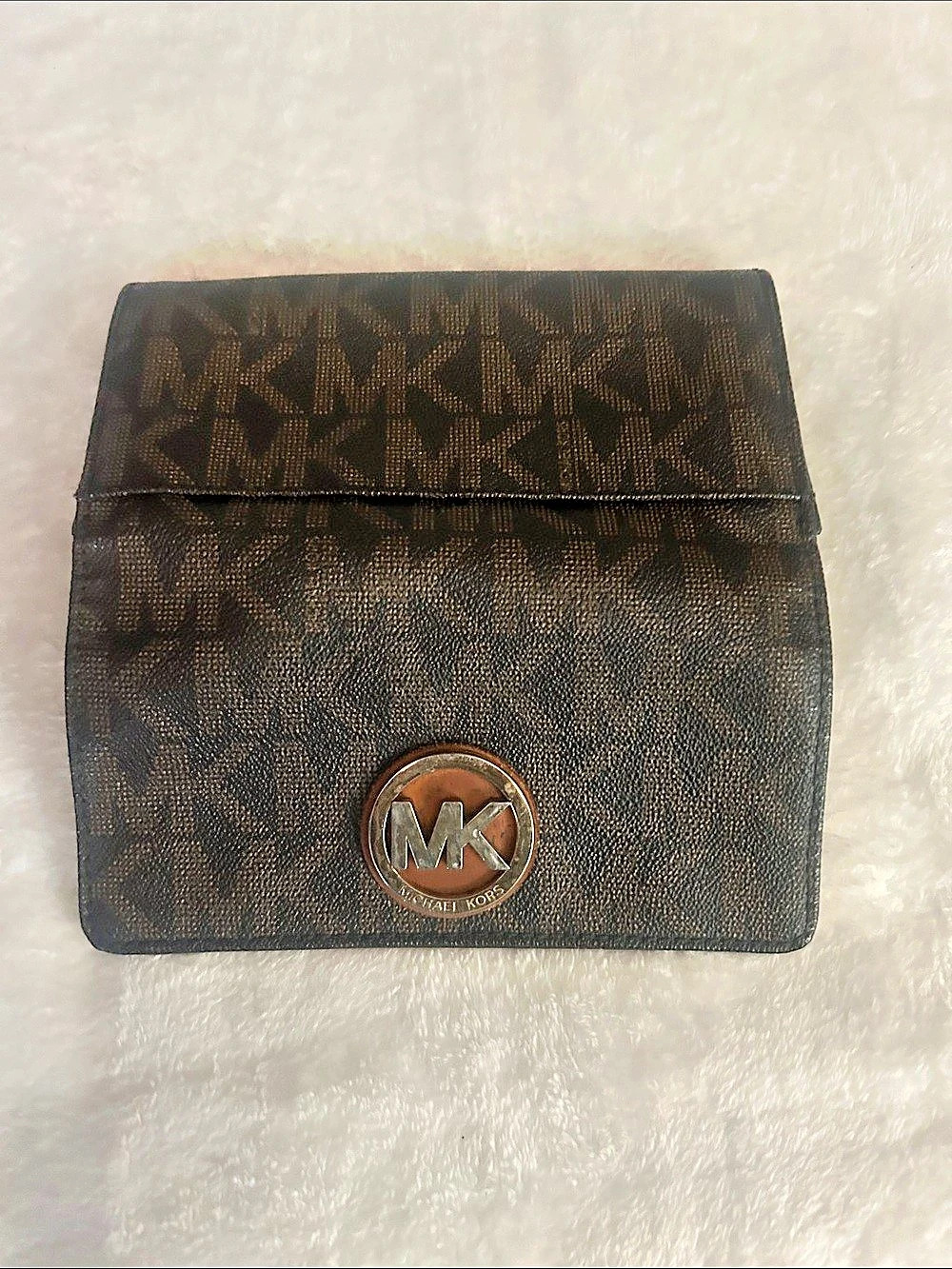 Michael Kors Jet Set Travel Large Trifold Wallet Brown & Black
